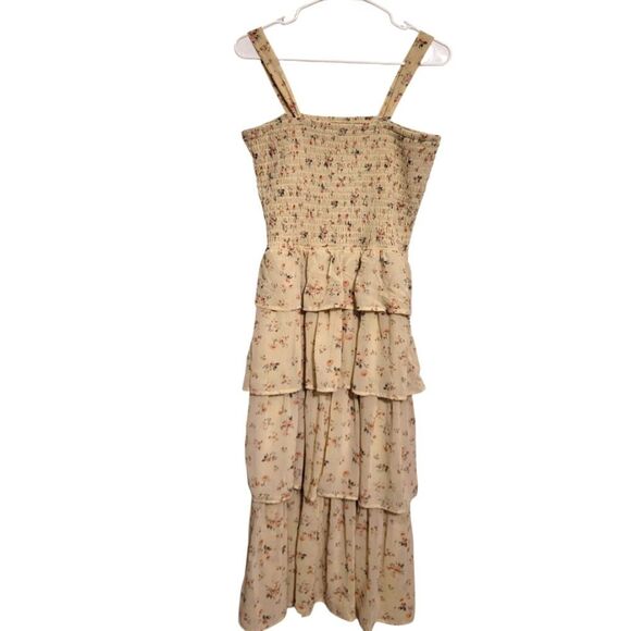 Mimi Chica Dresses & Skirts - Smocked Tiered Ruffled Sundress Dainty Floral Mimi Chica, XL